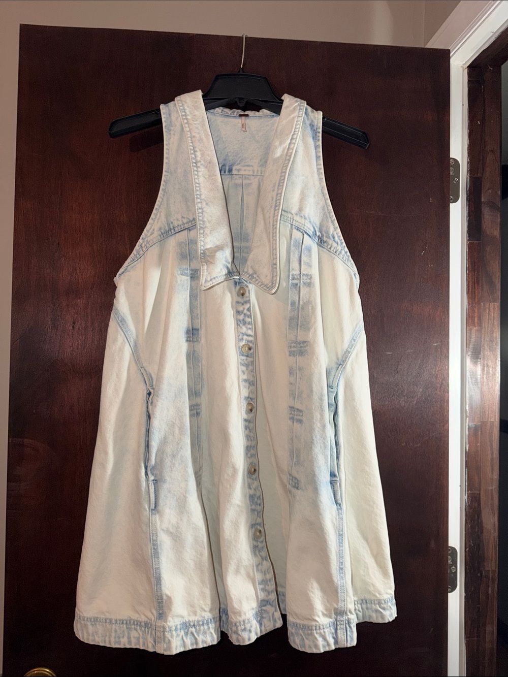 Free People Katie Acid Wash Denim Dress - Picture 3 of 5